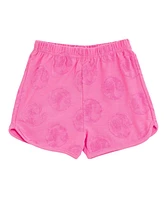 Barbie Toddler Girls French Terry Drop Shoulder T-Shirt and Dolphin Shorts Outfit Set