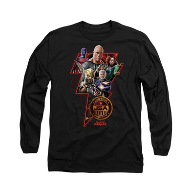 Black Adam Men's Character Bolt Long Sleeve Adult Tee / T-Shirt