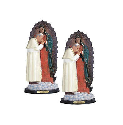 Fc Design "2-pc Set" 12"H John Paul Ii with Our Lady of Guadalupe Holy Figurine Statue Ornament Home Room Office Decor and Perfect Ideas for Housewarm