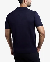 Spring + Mercer Men's Short Sleeve Sweater Knit Polo Shirt