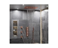 Casainc Thermostatic Complete Rainfall Shower System with Rough in-Valve and Body Spray