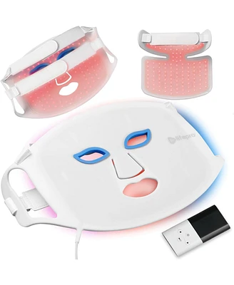 LifePro Red Light Therapy Face Mask with Neck Coverage - 3-Color Led Light Therapy for Skin Care at Home