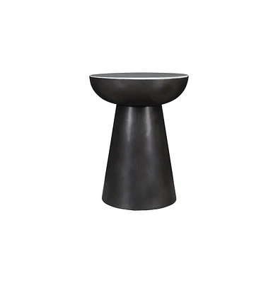 Jofran Circularity Modern Luxury Marble and Iron 18" Round Pedestal End Table