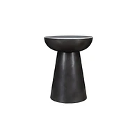 Jofran Circularity Modern Luxury Marble and Iron 18" Round Pedestal End Table