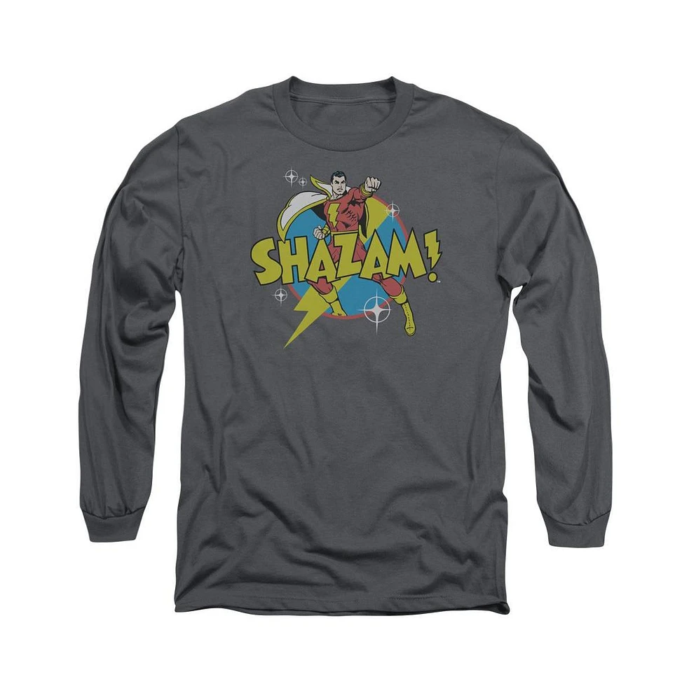 Dc Shazam Men's Dc Comics Shazam Power Bolt Long Sleeve Adult Tee / T-Shirt