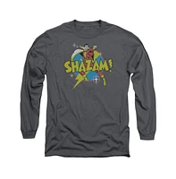 Dc Shazam Men's Dc Comics Shazam Power Bolt Long Sleeve Adult Tee / T-Shirt