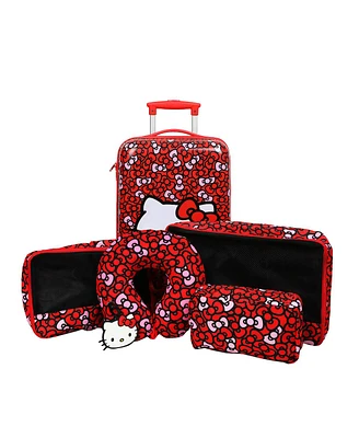 Hello Kitty 6-Piece Travel Set – 20” Luggage, Neck Pillow, Luggage Tag & Packing Cubes