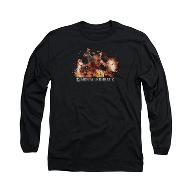 Mortal Kombat X Men's Scorpio Flames Long Sleeve Adult Tee / T-Shirt