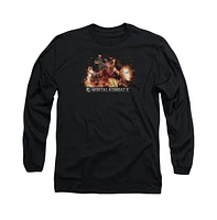 Mortal Kombat X Men's Scorpio Flames Long Sleeve Adult Tee / T-Shirt