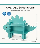Gouun Kids Bookcase Shelf Toy Storage Organizer with Open Storage Shelves-Dinosaur