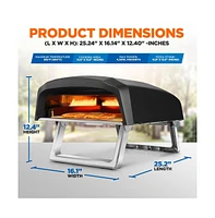 NutriChef Portable Outdoor Pizza Oven, Gas-Fired, Fire & Stone Cooking