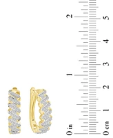 Diamond Oval Hoop Earrings (1/2 ct. t.w.) in 14k Yellow Gold