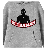 Ultraman Boys Blue Character Silhouette with Collegiate-Style Title Youth Heather Gray Hoodie-xl