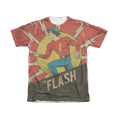 Flash Men's Dc Comics Vintage Comic Adult Poly/Cotton Short Sleeve Tee / T-Shirt