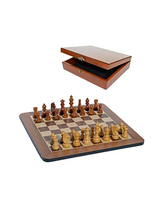 We Games Grand Staunton Chess Set & Wooden Box Tournament Size Weighted Pieces & Walnut Board 19 in.