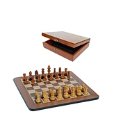 We Games Grand Staunton Chess Set & Wooden Box Tournament Size Weighted Pieces & Walnut Board 19 in.