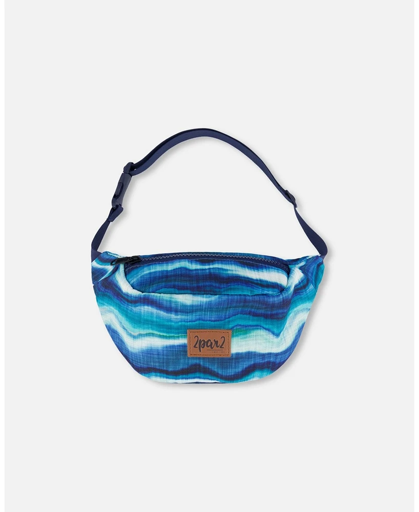 Boy Printed Fanny Pack Blue Wave And Black - Toddler|Child