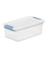 Sterilite Clear Plastic 6 Quart Storage Box Container with Latching Lid, 24 Pack