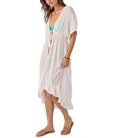 O'Neill Women's Wilder Tassel-Tie Midi Cover-Up Gown