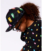 Deux par Deux Baby Girls Printed Cap Black And Multicolored Gummies