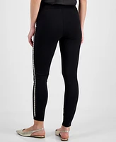 T Tahari Women's Rhinestone Fitted Pull-On Leggings