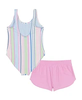 Roxy Big Girls Salty Stripe Scoopneck Swimsuit, 2-Piece Set