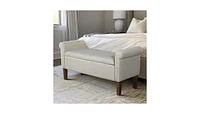 The Pop Home Upholstered Storage Bench with Rolled Armrests, Foam Cushioned Seat, Flip-Top Storage-The Pop Home