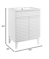 Freestanding Bath Vanity with White Ceramic Top Unassembled for bathroom