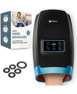 LifePro Legra Hand Massager with Heat & Compression – Heated Finger, Wrist & Palm Massager for Pressure Point Therapy