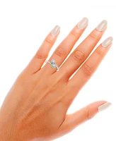 Diamond Double Halo Bypass Statement Ring (1/4 ct. t.w.) in Sterling Silver