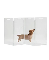 Hiddin Clear Freestanding Pet Gate Zig Zag