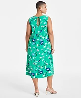 On 34th Trendy Plus Floral Midi Slip Dress, Exclusively at Macy's