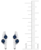 Macy's Sapphire, Ruby or Emerald (3/4 ct. t.w.) & Diamond (1/5 Bypass Hoop Earrings 14k Gold White