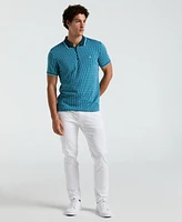 Original Penguin Men's Slim Fit Short Sleeve Tipped Jacquard Polo Shirt