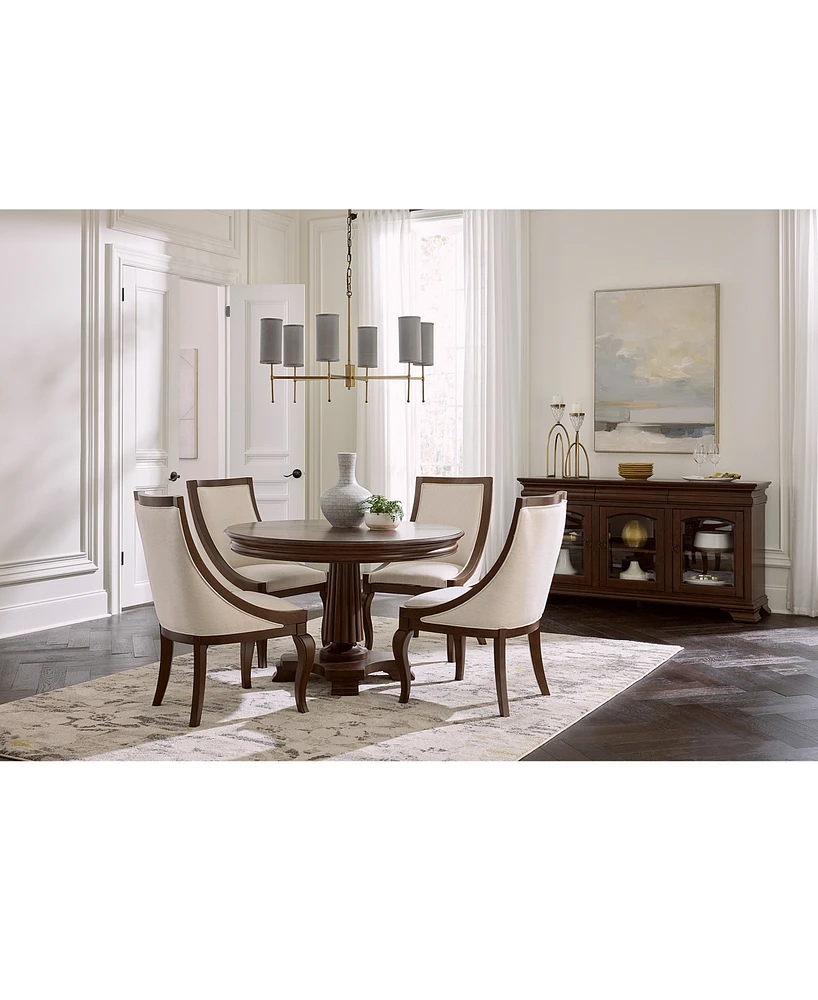 Nelman 5-Pc. Round Dining Set (Table & 4 Host Chairs), Created for Macy's