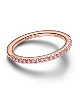 Pandora Gold-Plated Sparkling Pink Band Ring