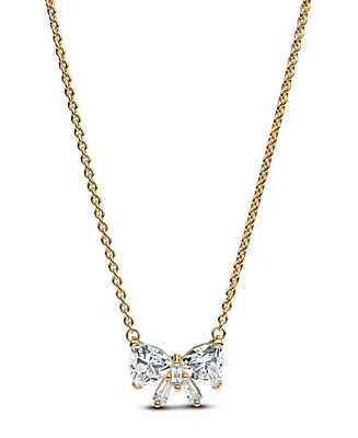 Pandora Gold-Plated Sparkling Bow Necklace