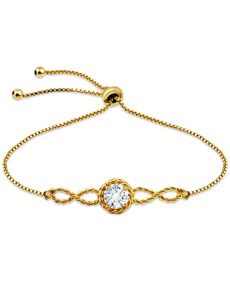 Giani Bernini Round Cubic Zirconia Infinity Link Bolo Bracelet (1-1/4 ct. t.w.) in 18k Gold Over Sterling Silver, Exclusively at Macy's