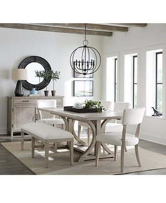 Sadie 6-Pc. Rectangular Dining Set (Table, 4 Upholstered Side Chairs & Bench), Created for Macy's
