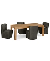 Pc. Dining Set (Davie Rectangular Table & Seham Chairs