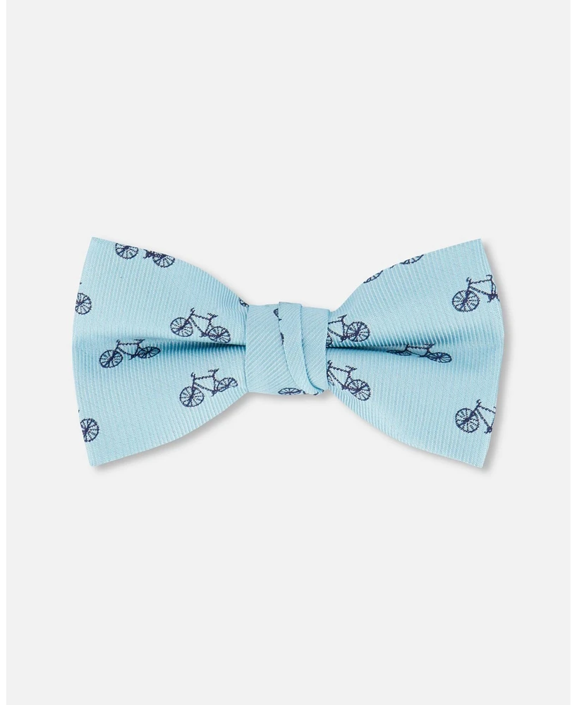 Deux par Boy Bow Tie Pale Blue With Bicycle - Toddler|Child