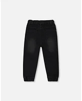 Deux par Big Boys French Terry Denim Jogger Pant Black Jeans