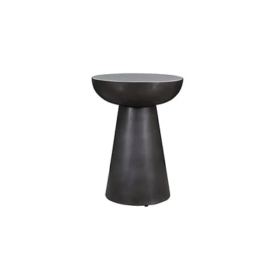 Jofran Circularity Modern Luxury Marble and Iron 15" Round Pedestal Chairside End Table