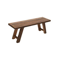 Jofran Reston 48" Reclaimed Solid Wood Rustic Distressed Dining Bench