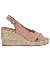 Lucky Brand Women's Cyrila Floral Slingback Peep-Toe Espadrille Wedge Sandals