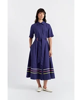 Chinti & Parker Starboard Linen Blend Dress