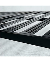 Slickblue Heavy Duty Steel Platform Bed Frame with Wide Slats and Metal Finish