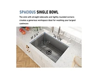 Casainc 27inch L x 19inch W Undermount Single Bowl Fireclay Kitchen Sink