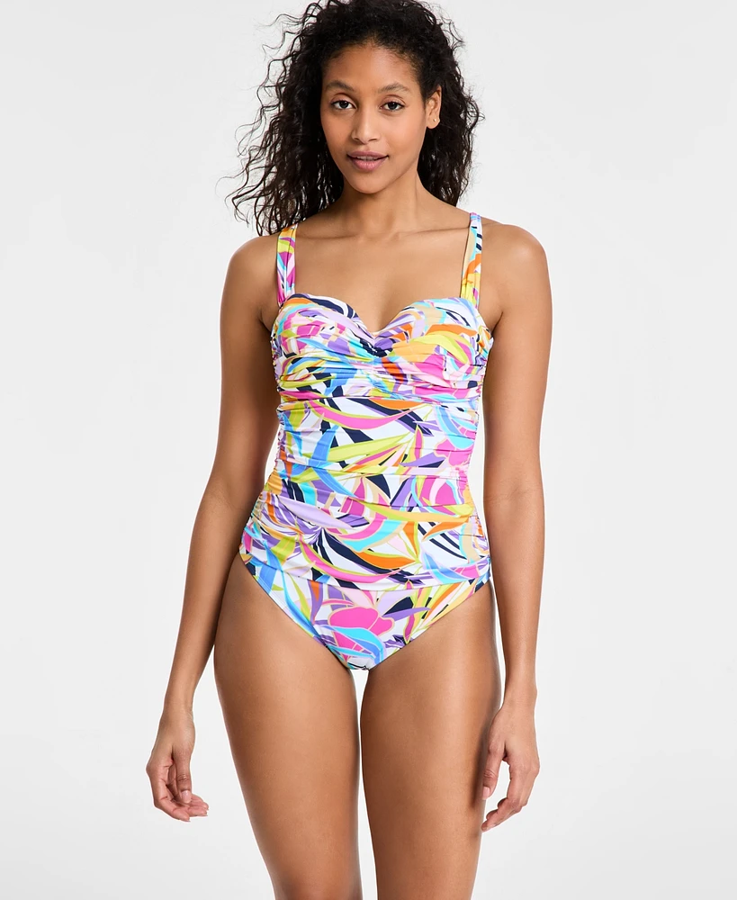 Bleu by Rod Beattie Women's Living Color Ruched One-Piece Swimsuit