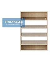 Modular Storage Angled Shelves, Wood Closet Organizer Adjustable, Stacking
